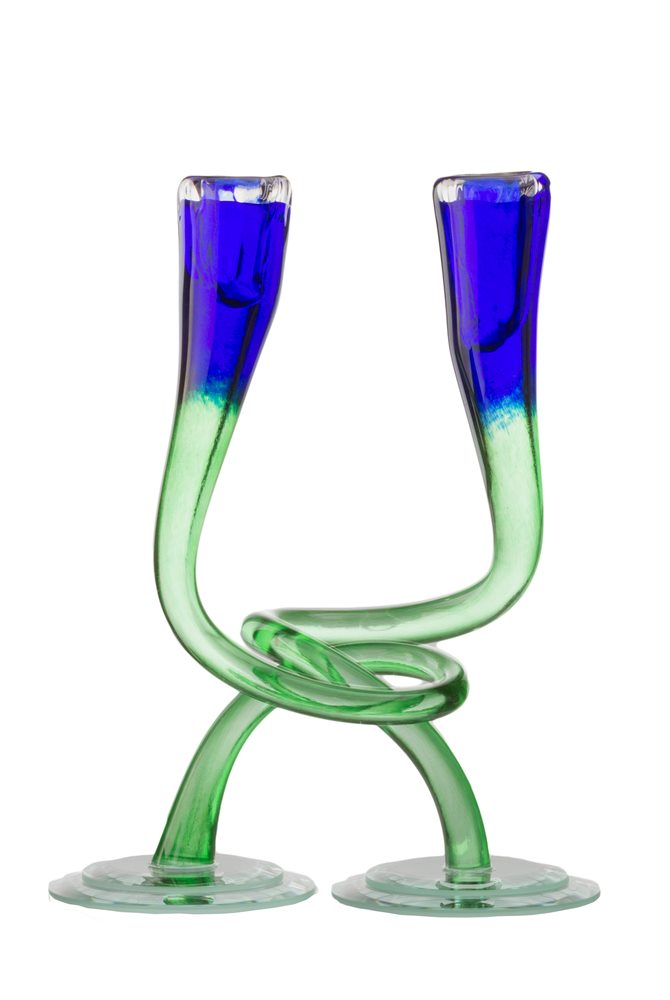 Two Toned Candlestick - Hudson Glass